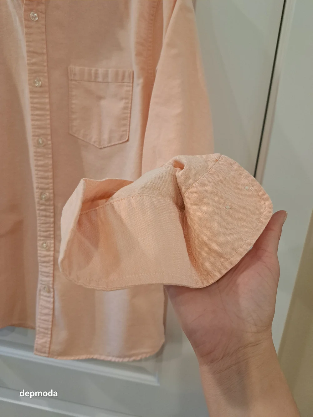 Sonoma Men's Peach Button down long sleeve shirt Size M